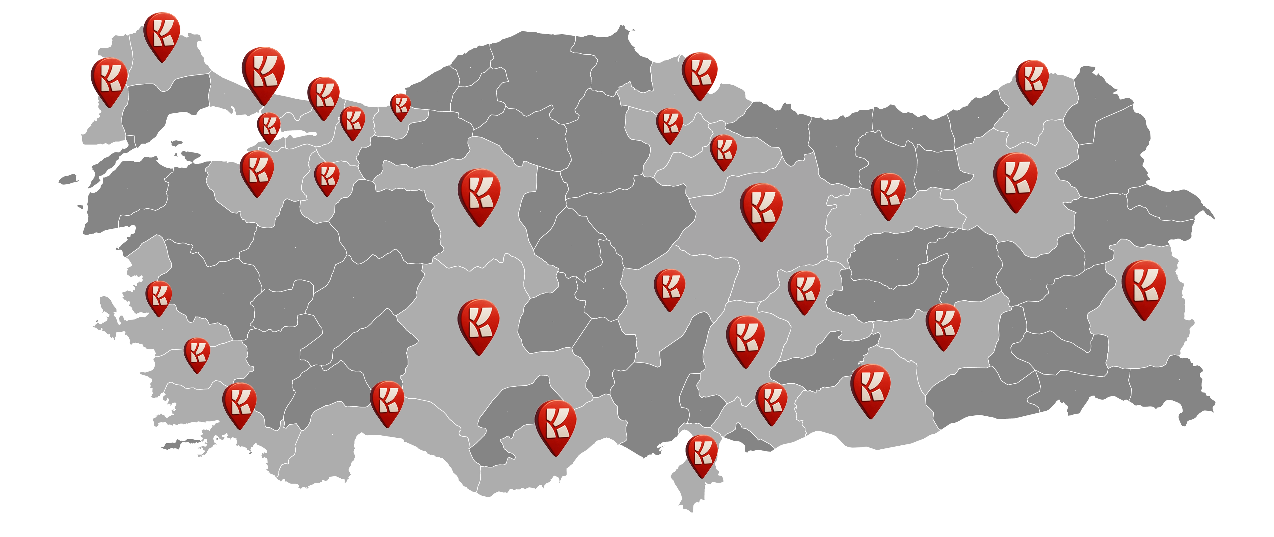 Kolay Perde Cities Map - Kolay Perde users across Turkey